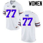 Women's Florida Gators #77 Andrew Mike NCAA Nike White Authentic Stitched College Football Jersey NXX0562EW